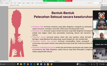  Pemaparan Nurul Mahmuda Umar, M.Psi (Psikolog PUSPAGA Balikpapan) kepada jajaran Bawaslu Kota Balikpapan via zoom.