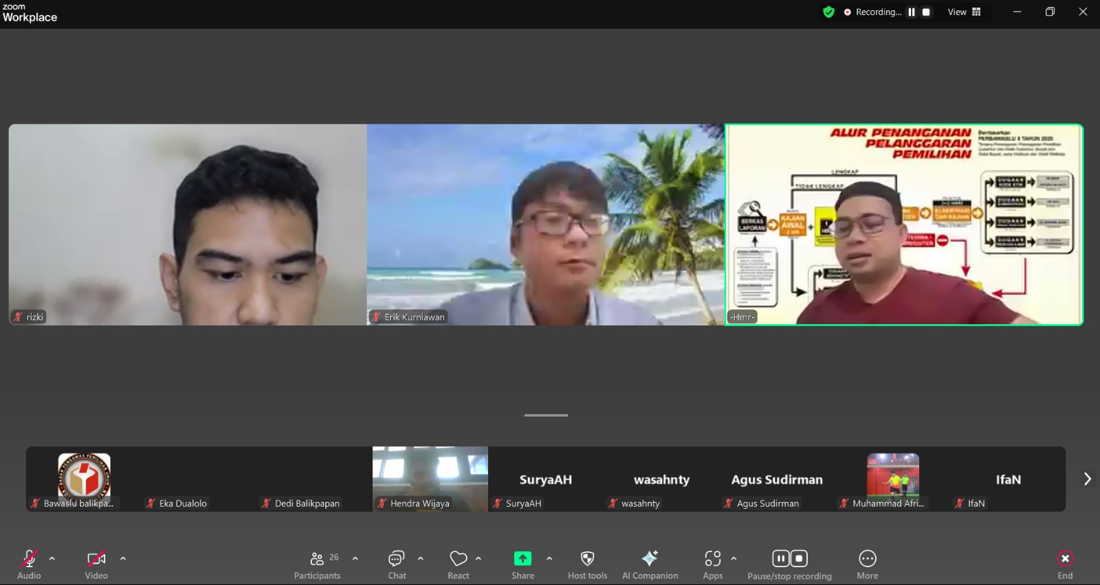 Zoom Peningkatan Kapasitas bersama Erik Kurniawan (Direktur Sindikasi Pemilu dan Demokrasi)