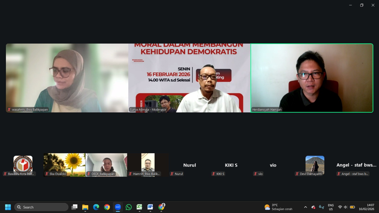 "Pentingnya Etika dan Moral dalam Membangun Kehidupan Demokratis".