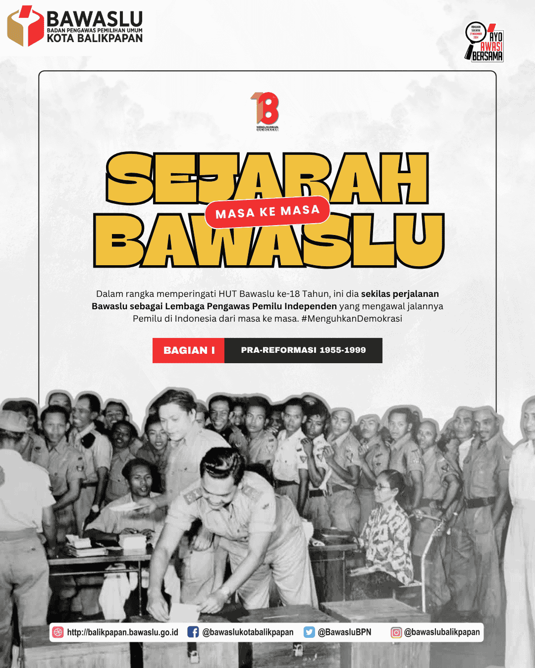 Sejarah Pengawasan Pemilu Bagian I : Pra-Reformasi