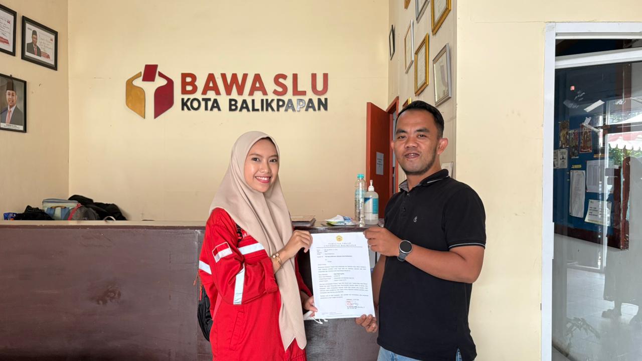 Anggota Bawaslu Balikpapan terima kunjungan sekaligus permohonan penelitian dari perwakilan mahasiswa Program Studi Keselamatan dan Kesehatan Kerja (K3) Universitas Balikpapan (UNIBA).