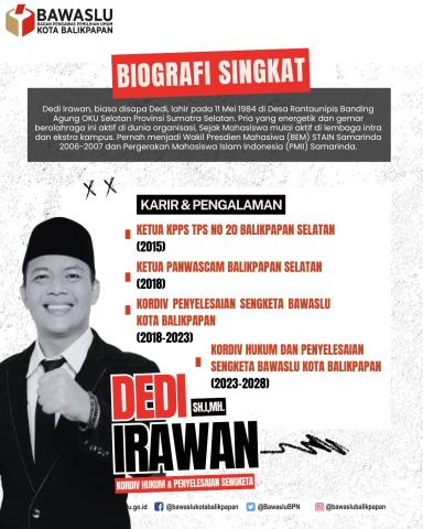 Kordiv Hukum dan Penyelesaian Sengketa: Dedi Irawan, S.H.I., M.H.