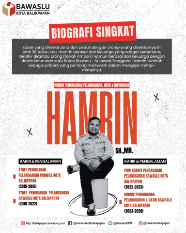 Kordiv PPDatin: Hamrin, S.H., M.H.