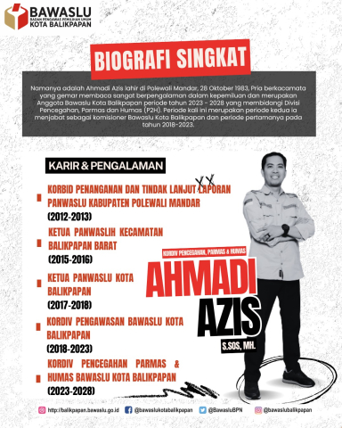 Kordiv Pencegahan, Partisipasi Masyarakat dan Humas: Ahmadi Azis, S.Sos., M.H.
